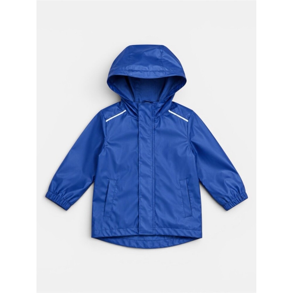 Cat & Jack Toddler Lined Rain Jacket Blue Hooded Waterproof Coat 18M Unisex